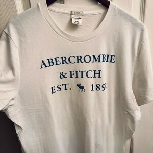 Abercrombie & Fitch Logo Muscle T-Shirt- XXL- White